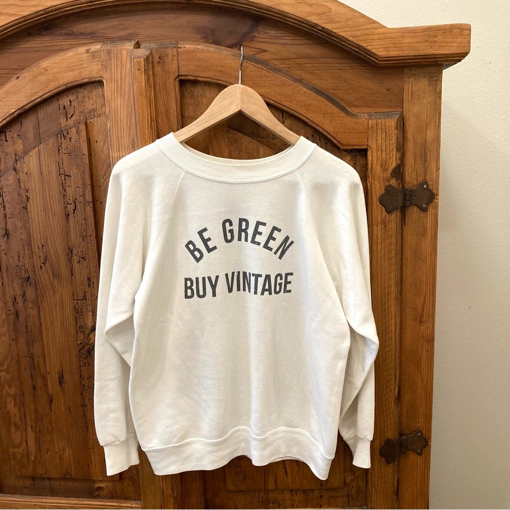 Be Green Buy Vintage White Old Crewneck Sweatshirt
